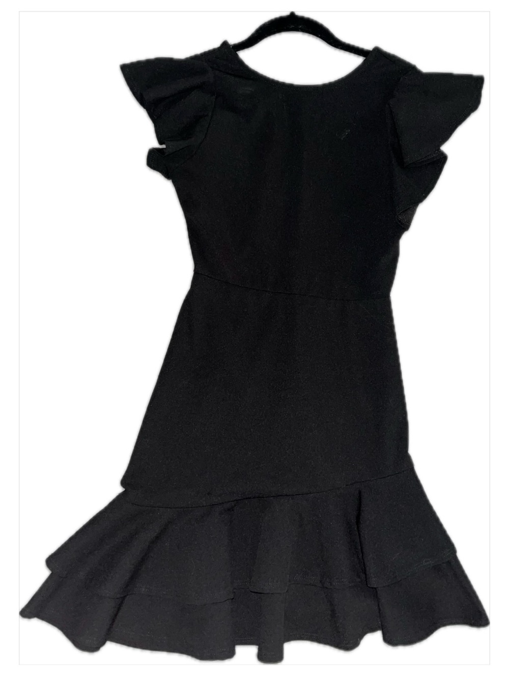 Classic Black Ruffle-Sleeve Dress